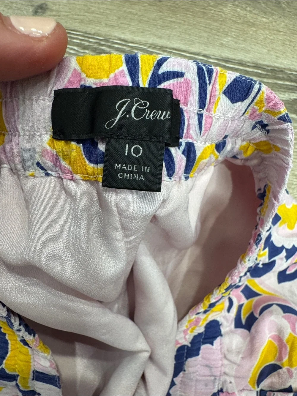J. Crew 100% Silk Pink, Yellow & Navy Floral Lounge Pants 1241